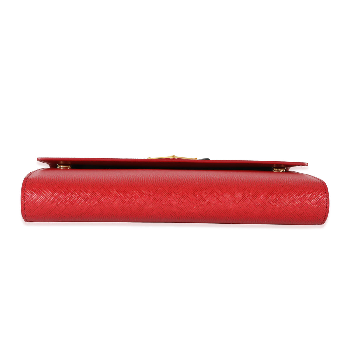 Prada Red Saffiano Wallet With Strap