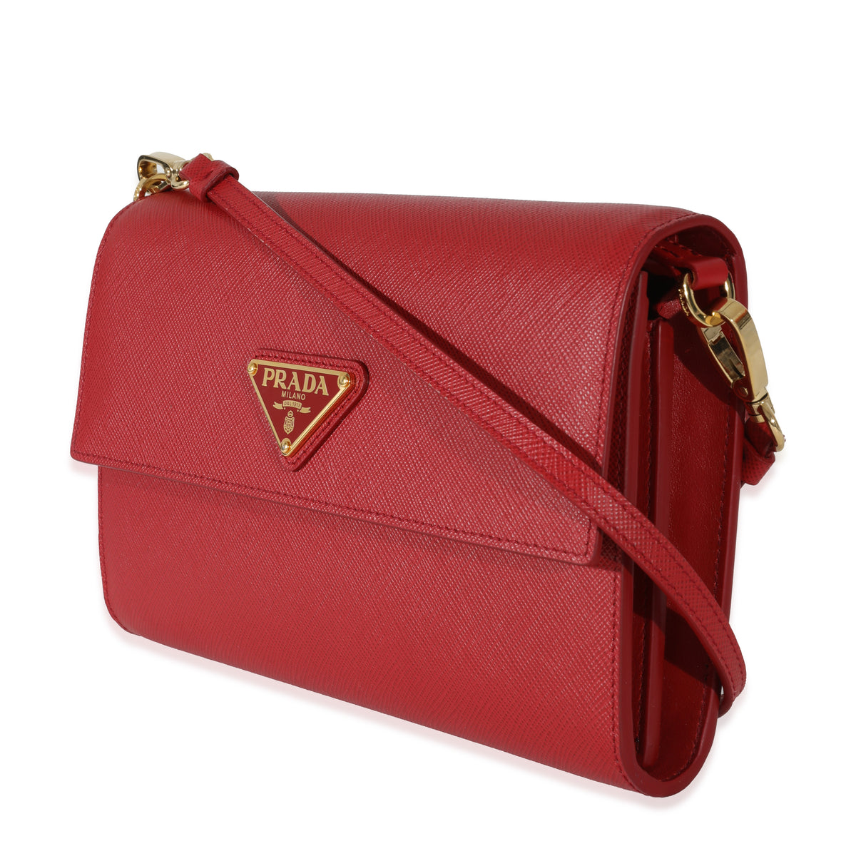 Prada Red Saffiano Wallet With Strap, myGemma, SG