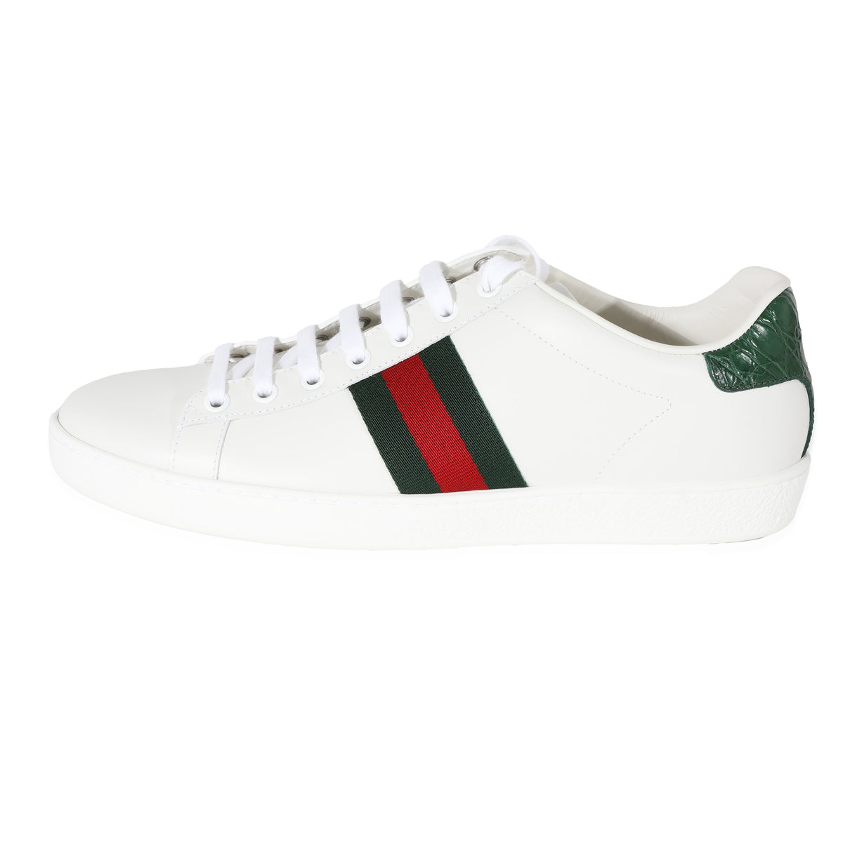 Gucci White Leather Ace Trainer