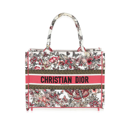 Christian Dior Multicolor Butterfly Canvas Medium Book Tote