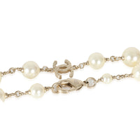 Chanel 2010 Pearl Station CC Gold Plated Necklace