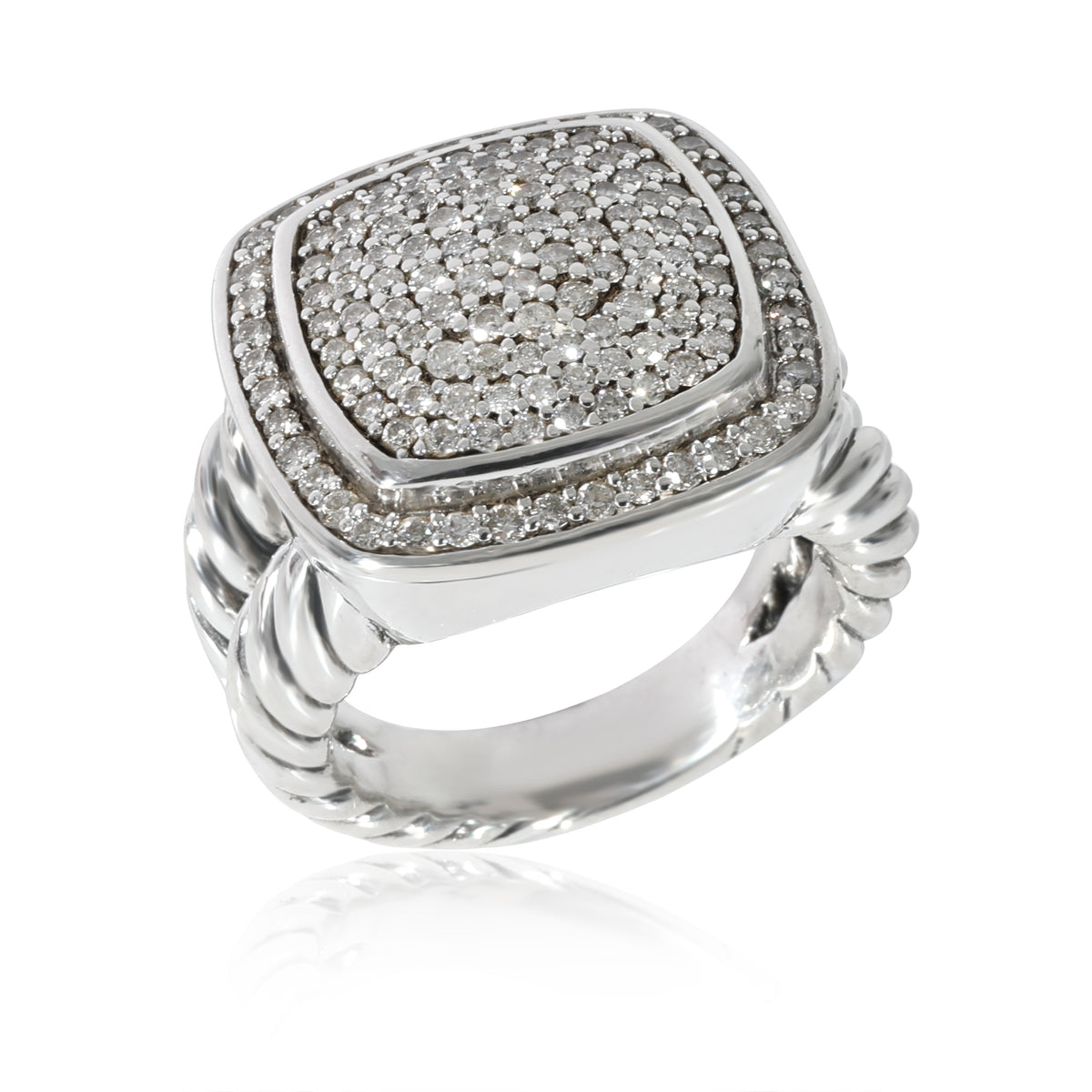 David Yurman Albion Diamond Pave Ring in Sterling Silver 0.99 CTW