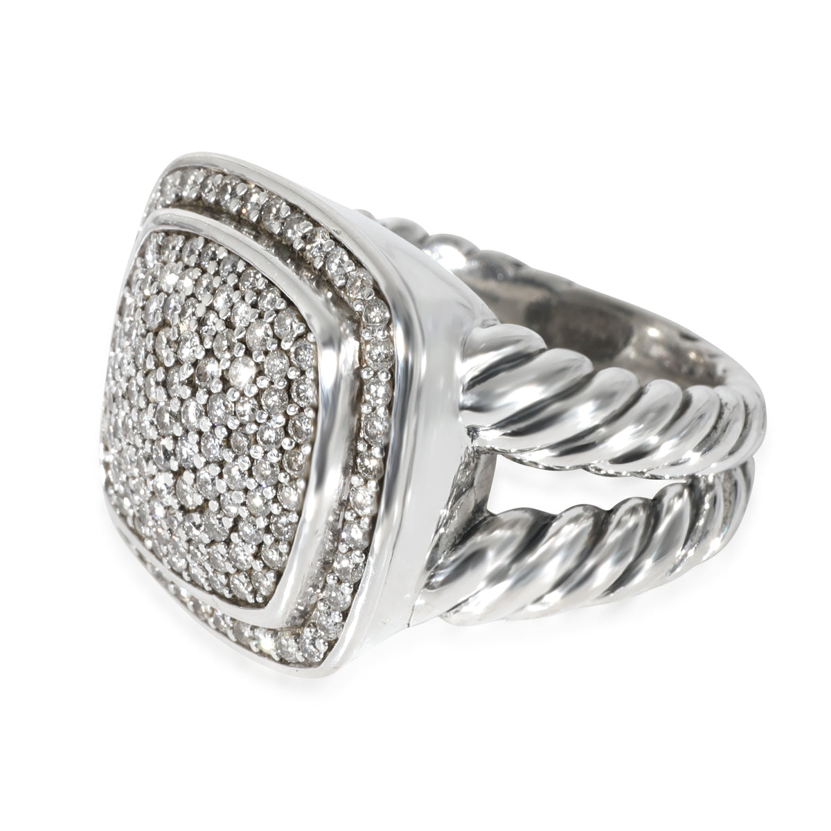 David Yurman Albion Diamond Pave Ring in Sterling Silver 0.99 CTW