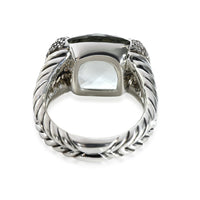 David Yurman Willow Ring With Prasiolite & Diamonds in Sterling Silver 0.33 CTW