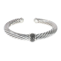 David Yurman Cable Classic Black Diamond Bracelet in  Sterling Silver 0.25 CTW