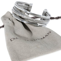 David Yurman Crossover Diamond Cuff in 14k White Gold/Sterling Silver 0.65 CTW