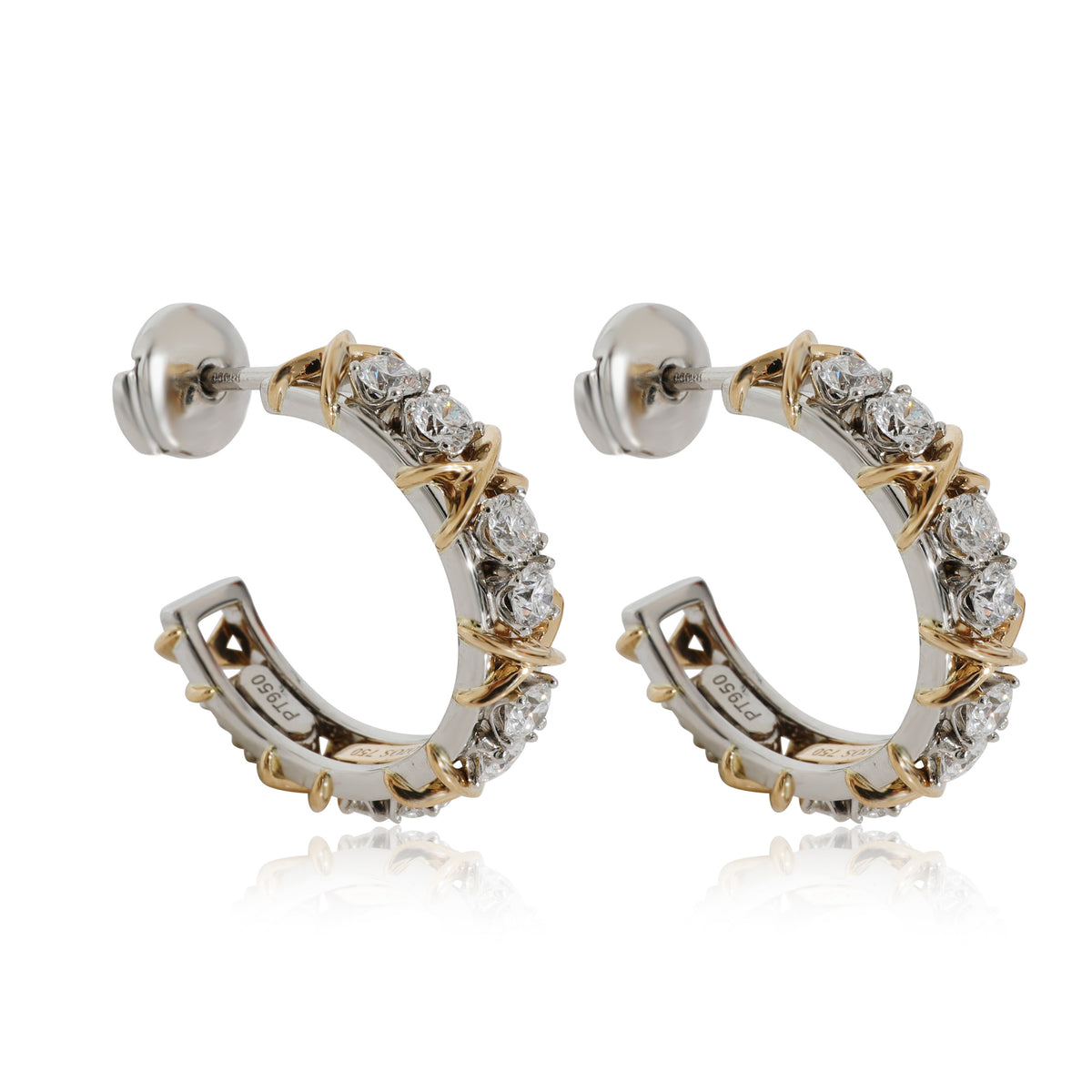 Tiffany & Co. Schlumberger Diamond Earrings in 18k Yellow Gold/Platinum 1.8 CTW