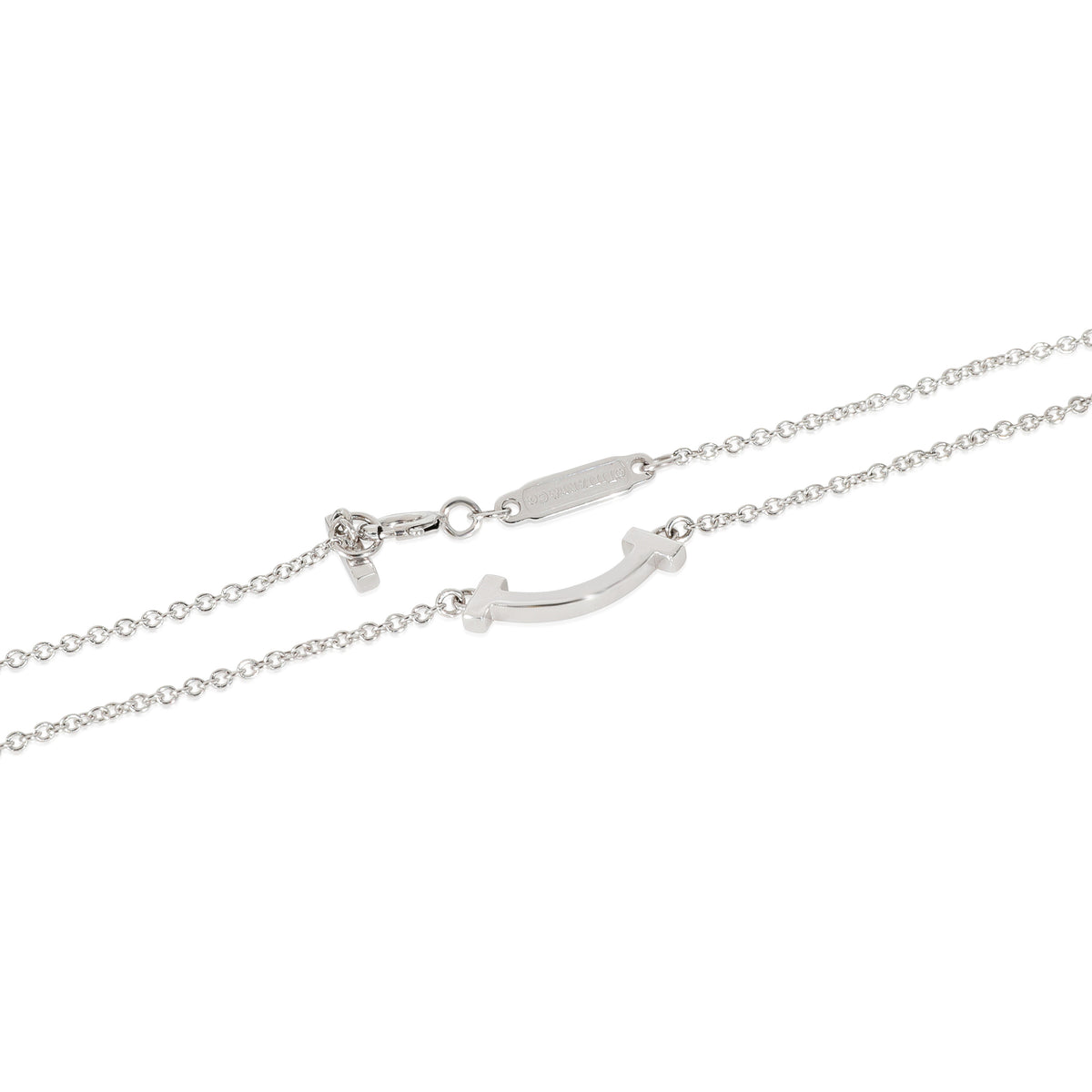 Tiffany Tiffany T Smile Pendant, Mini Size in 18k White Gold