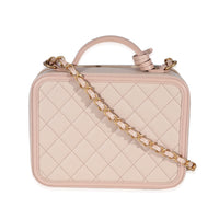 Chanel Beige Quilted Caviar Medium Filigree Vanity Case