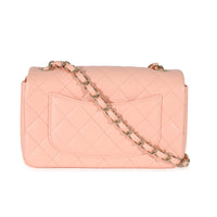 Chanel 22C Light Orange Lambskin Mini Rectangular Flap