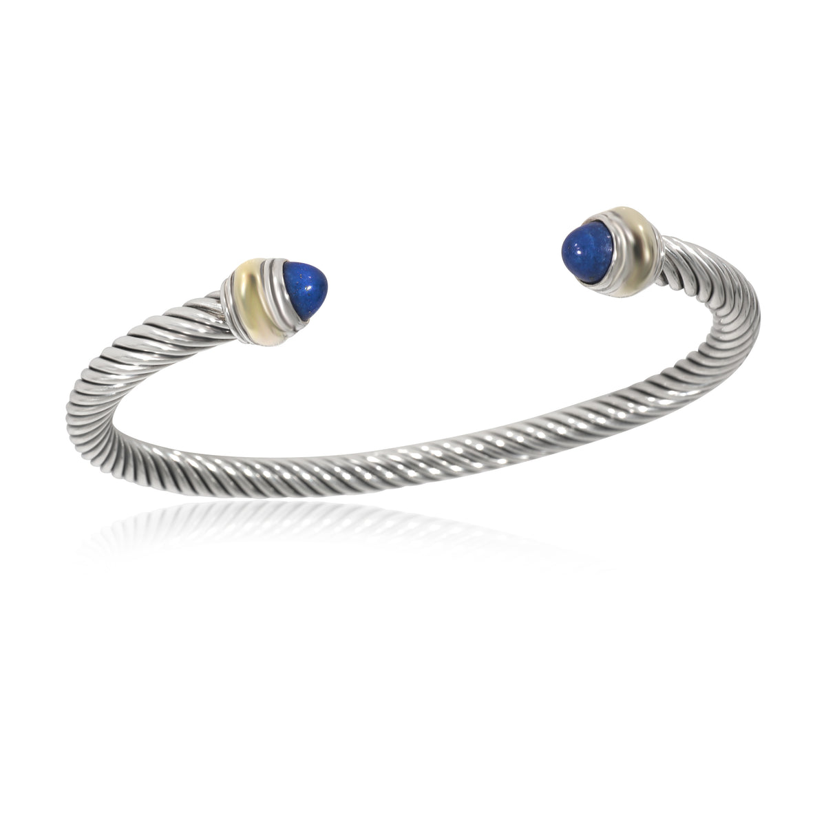 David Yurman Cable Classic Lapis Bracelet in 14k Yellow Gold/Sterling Silver