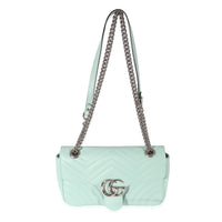 Gucci Water Green Leather Matelassé GG Small Marmont