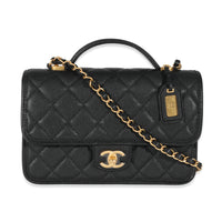 Chanel Black Caviar 22K Top Handle Flap