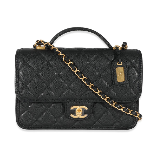 Chanel 19 handbag, Shiny lambskin, gold-tone, silver-tone