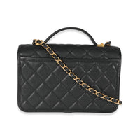 Chanel Black Caviar 22K Top Handle Flap