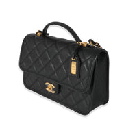 Chanel Black Caviar 22K Top Handle Flap