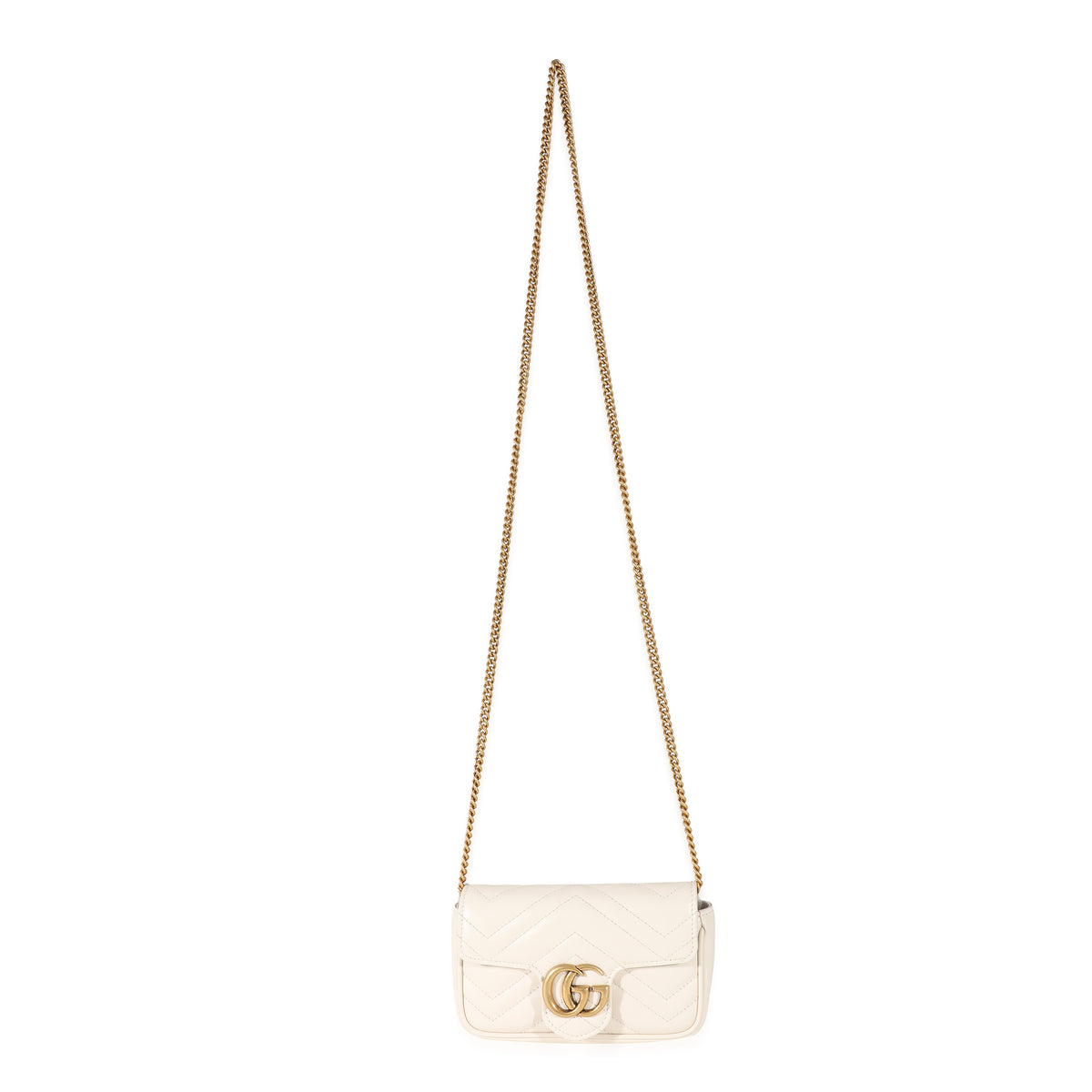 Gucci White Leather Super Mini Marmont