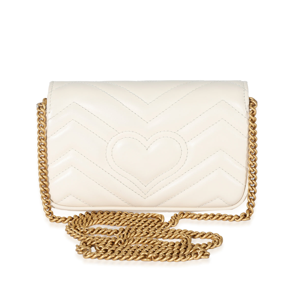 Gucci White Leather Super Mini Marmont