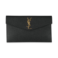 Saint Laurent Black Graine De Poudre Uptown Pouch