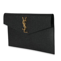 Saint Laurent Black Graine De Poudre Uptown Pouch