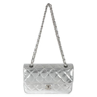 Chanel Silver Hammered Metallic Calfskin Small Classic Double Flap