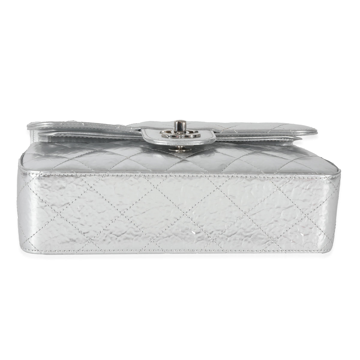 Chanel Silver Hammered Metallic Calfskin Small Classic Double Flap