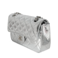 Chanel Silver Hammered Metallic Calfskin Small Classic Double Flap