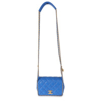 Chanel 22B Dark Blue Caviar Chain Around Flap Bag