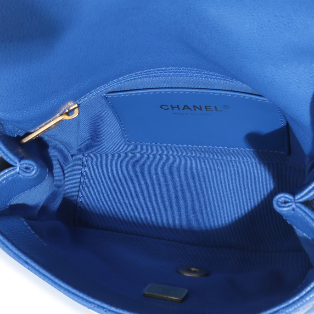 Chanel 22B Dark Blue Caviar Chain Around Flap Bag