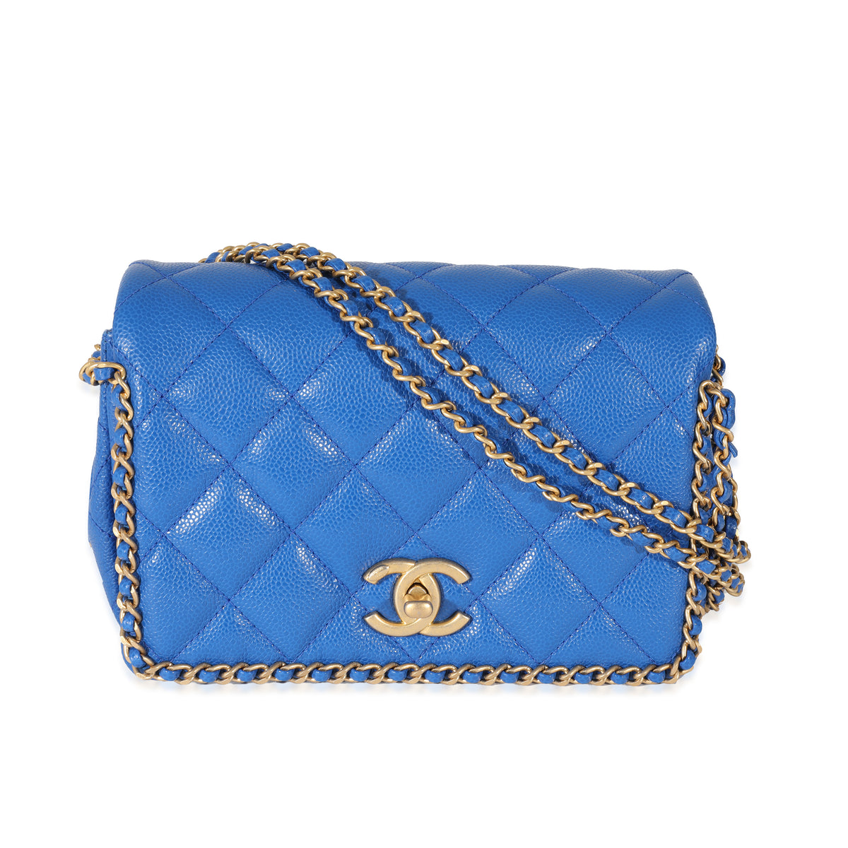 Chanel 22B Dark Blue Caviar Chain Around Flap Bag, myGemma