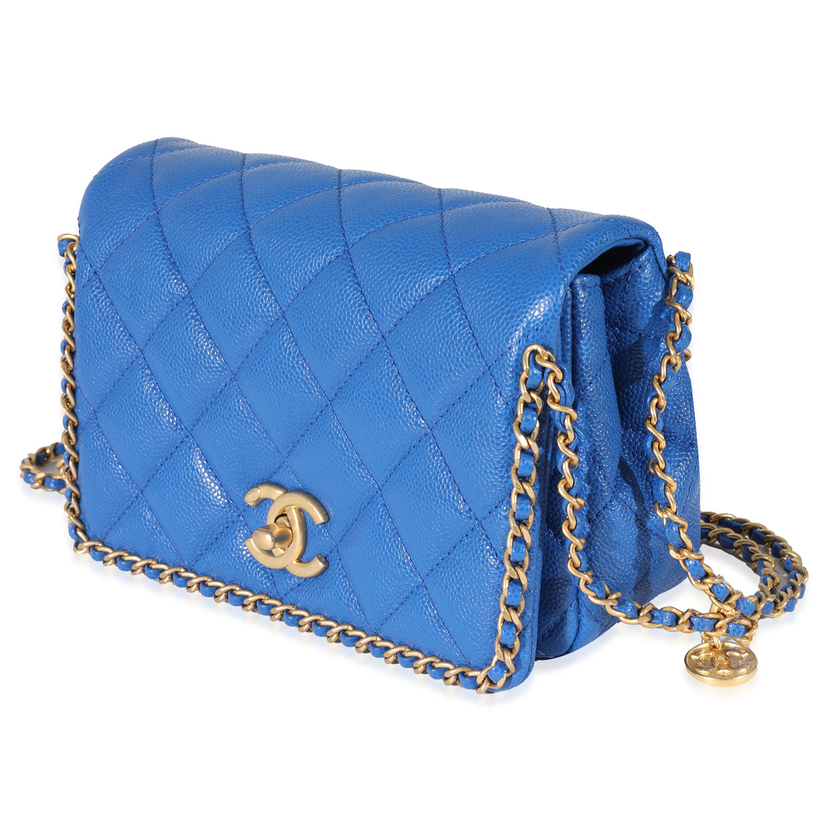 Chanel 22B Dark Blue Caviar Chain Around Flap Bag, myGemma