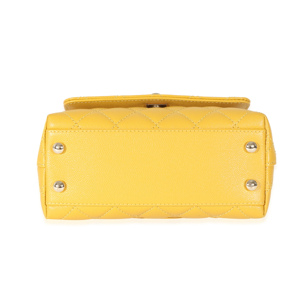 Chanel Yellow Caviar Extra Mini Coco Top Handle