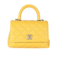 Chanel Yellow Caviar Extra Mini Coco Top Handle