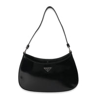 Prada Black Brushed Leather Cleo Bag