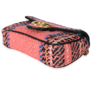 Gucci Pink Multicolored Tweed GG Marmont Super Mini Bag