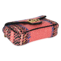 Gucci Pink Multicolored Tweed GG Marmont Super Mini Bag