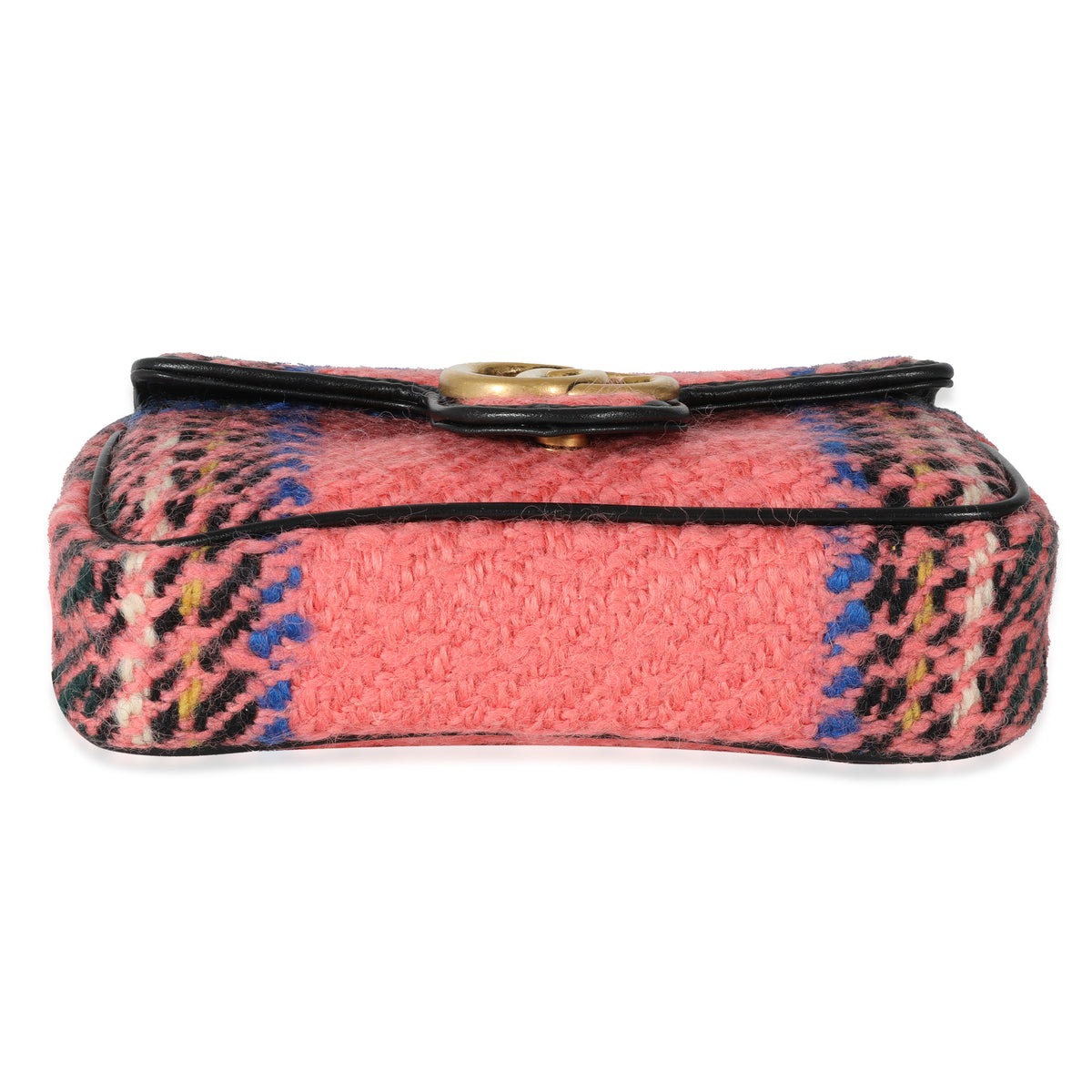 Gucci Pink Multicolored Tweed GG Marmont Super Mini Bag