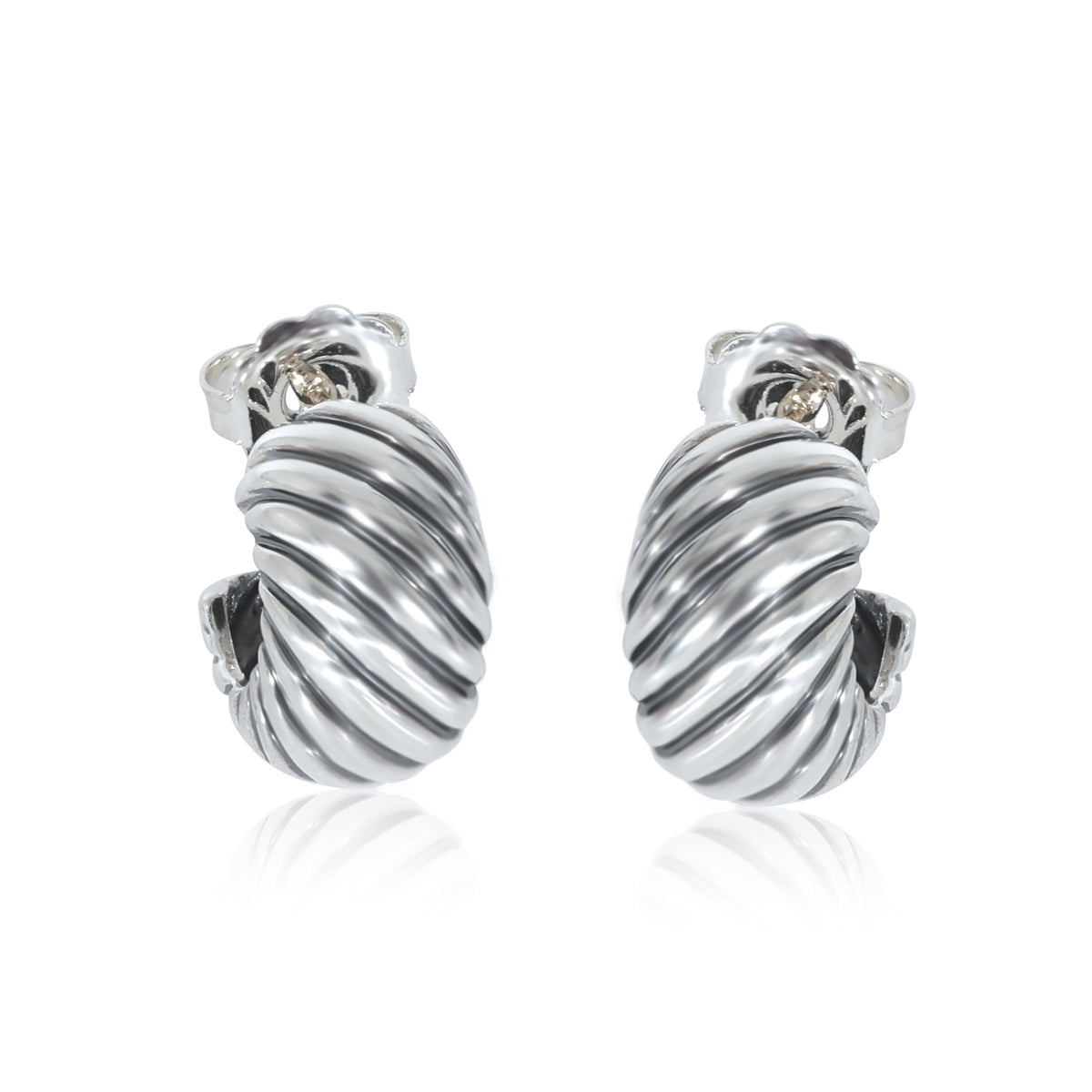 David Yurman Cable Collection Small Huggie Earrings in  Sterling Silver