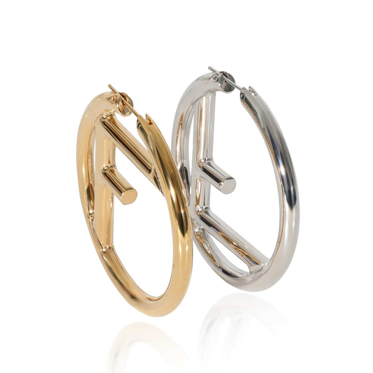 Fendi F Is For Fendi Hoop Earring in Gold Palladium Plating