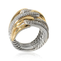 David Yurman Labyrinth Diamond Ring in 18k Yellow Gold/Sterling Silver 0