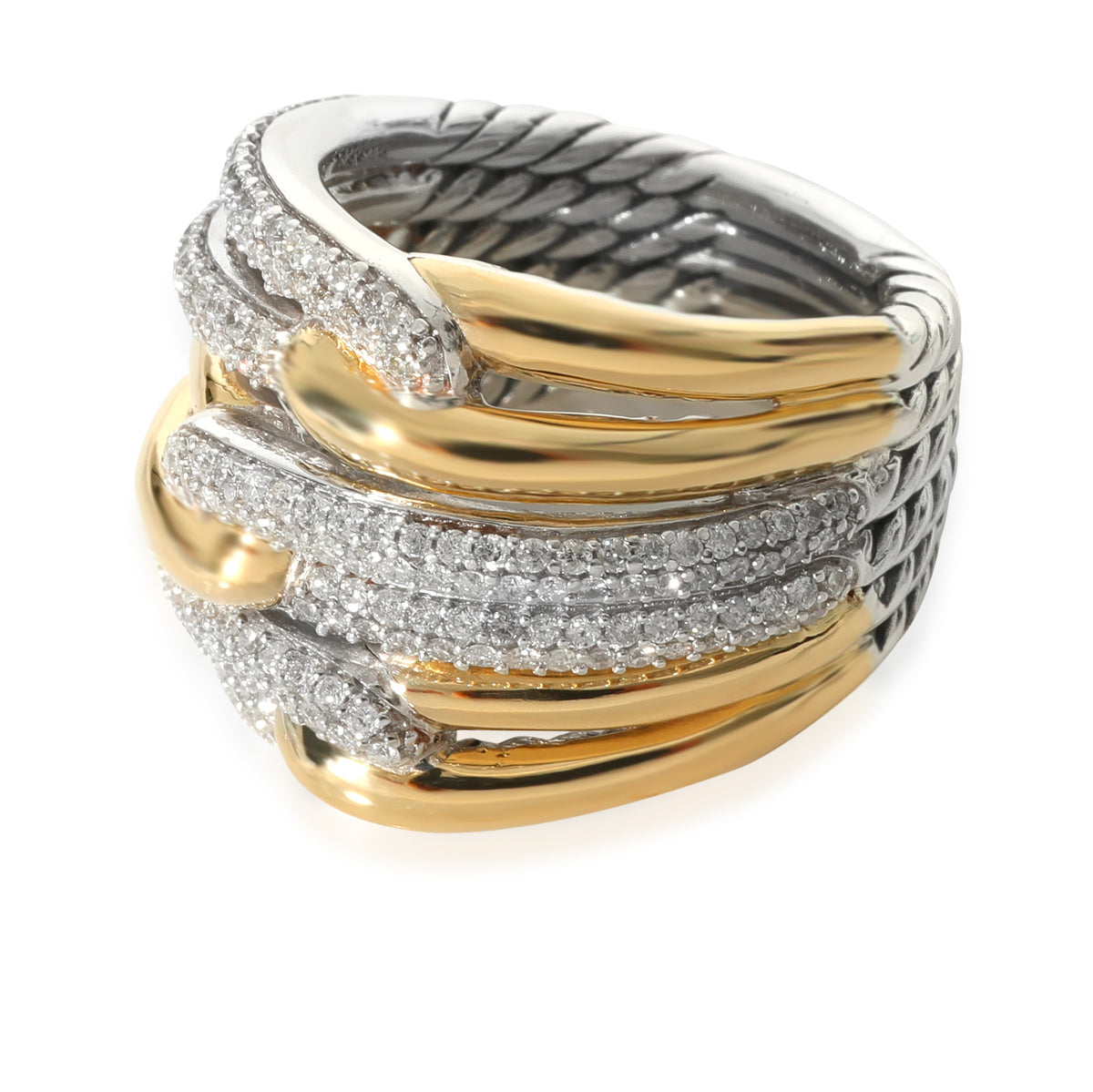 David Yurman Labyrinth Diamond Ring in 18k Yellow Gold/Sterling Silver 0