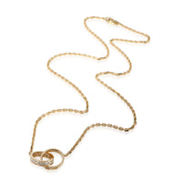 Cartier Love Interlocking Circle Necklace With Diamonds 0.22 CTW