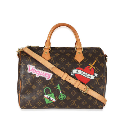 Louis Vuitton Monogram Canvas Patches Speedy Bandouliere 30