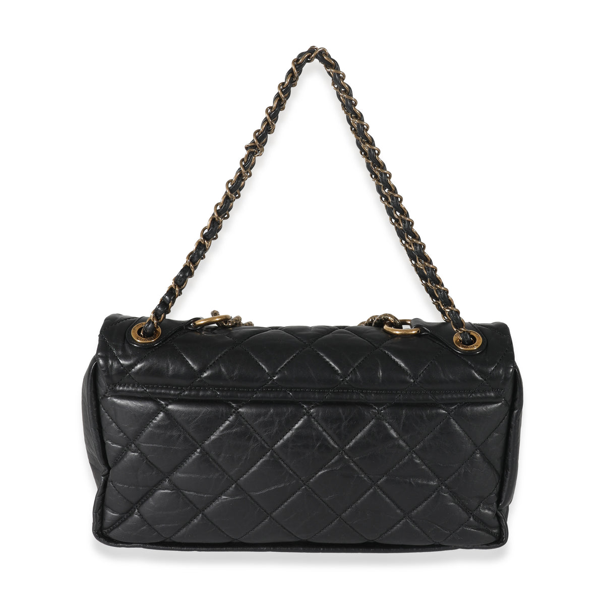 Chanel Black Quilted Calfskin Medium Pondicherry Flap Bag