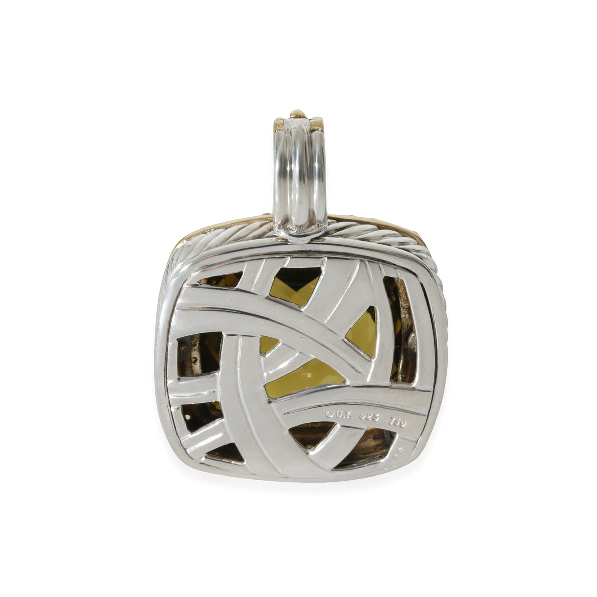 David Yurman Albion Quartz Sapphire Pendant in 18K Yellow Gold/Sterling