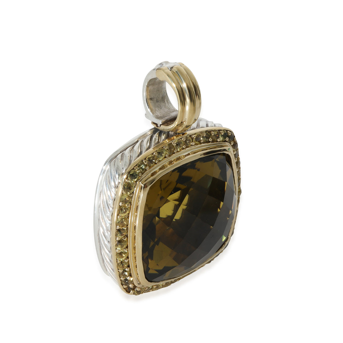 David Yurman Albion Quartz Sapphire Pendant in 18K Yellow Gold/Sterling