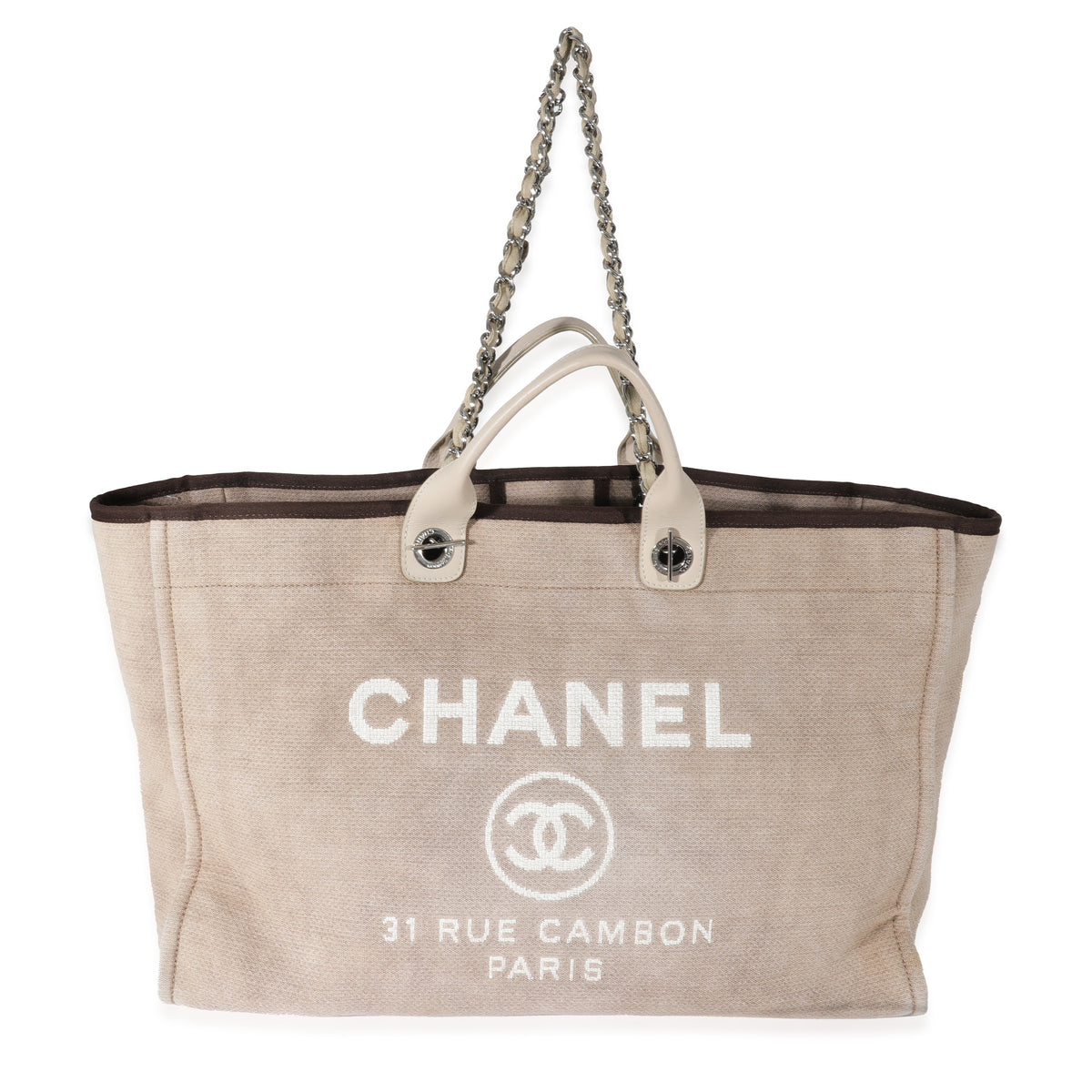 Chanel Beige Canvas Large Deauville Tote myGemma Item 130419