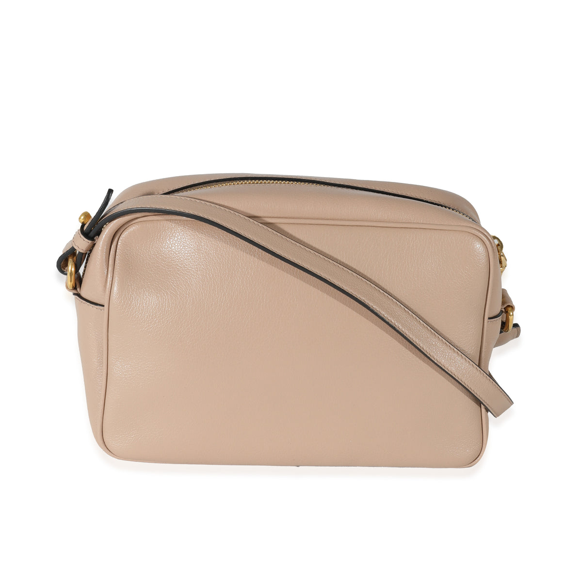 Prada Beige Smooth Leather Logo Embossed Crossbody