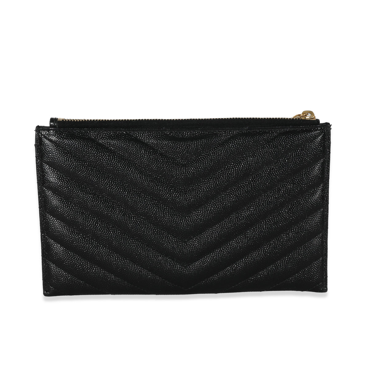 Saint Laurent Black Graine De Poudre Bill Zip Pouch