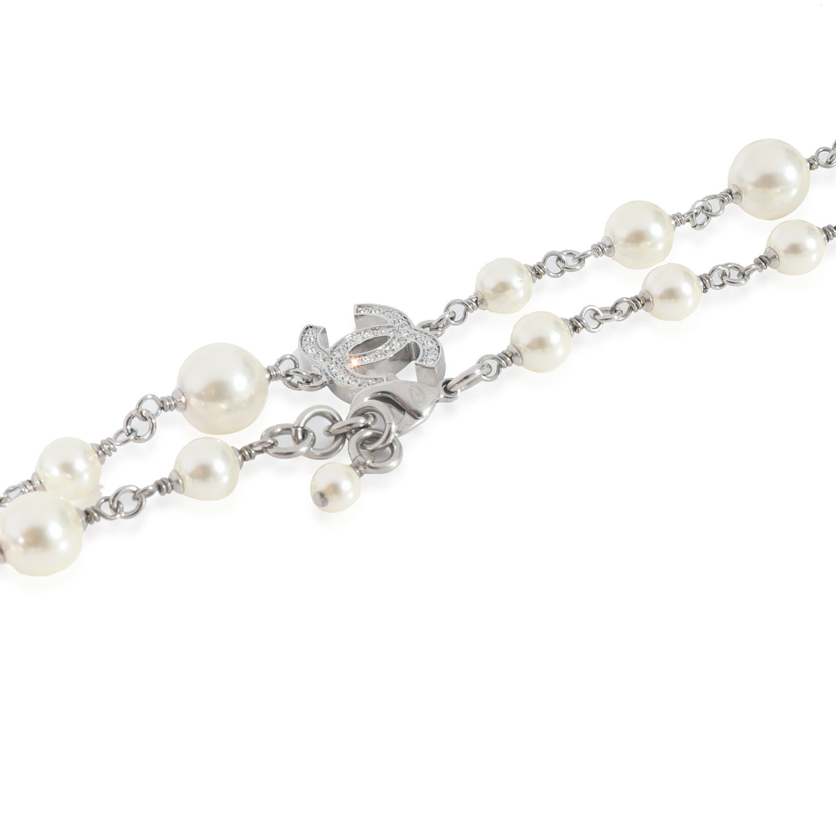 Chanel 2020 CC Necklace With Faux Pearls & Strass